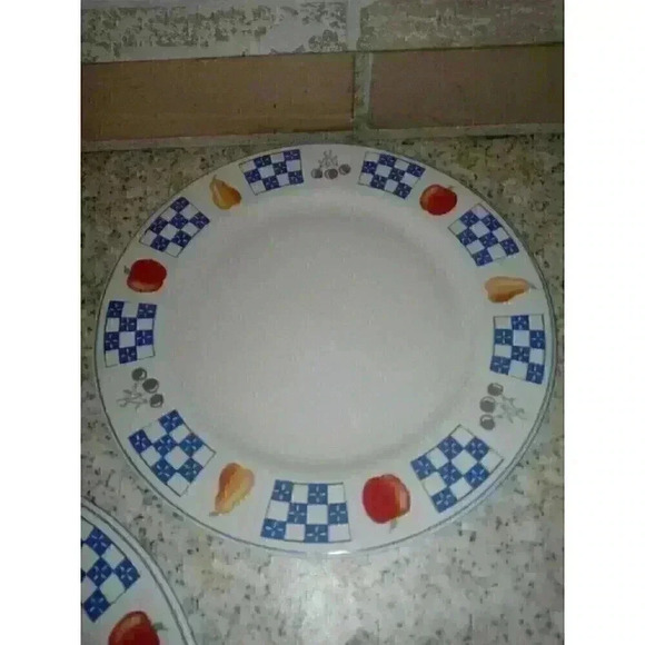 Vintage (Set Of 3) 1994 Newcor Stoneware Dinner Plates - Picture 3 of 6